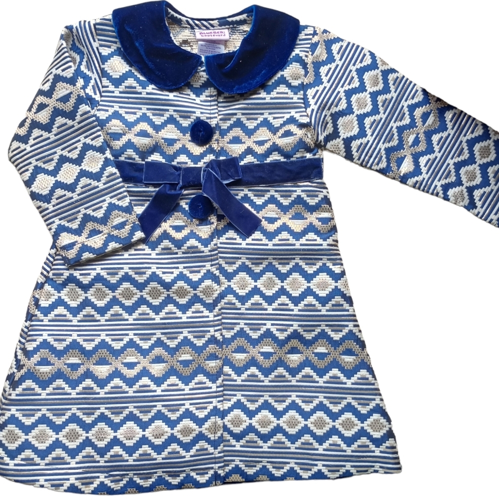Blueberi Boulevard Velvet Holiday Dress and Jacket Set